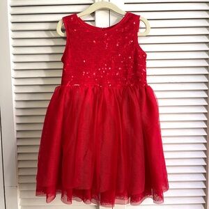 Red Sequin Tulle Dress